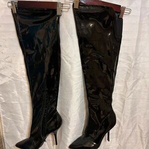 Mix No. 6 Shiny Black Heeled Boots